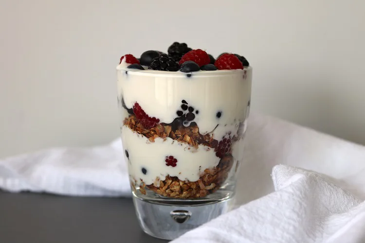 Triple berry yogurt parfait